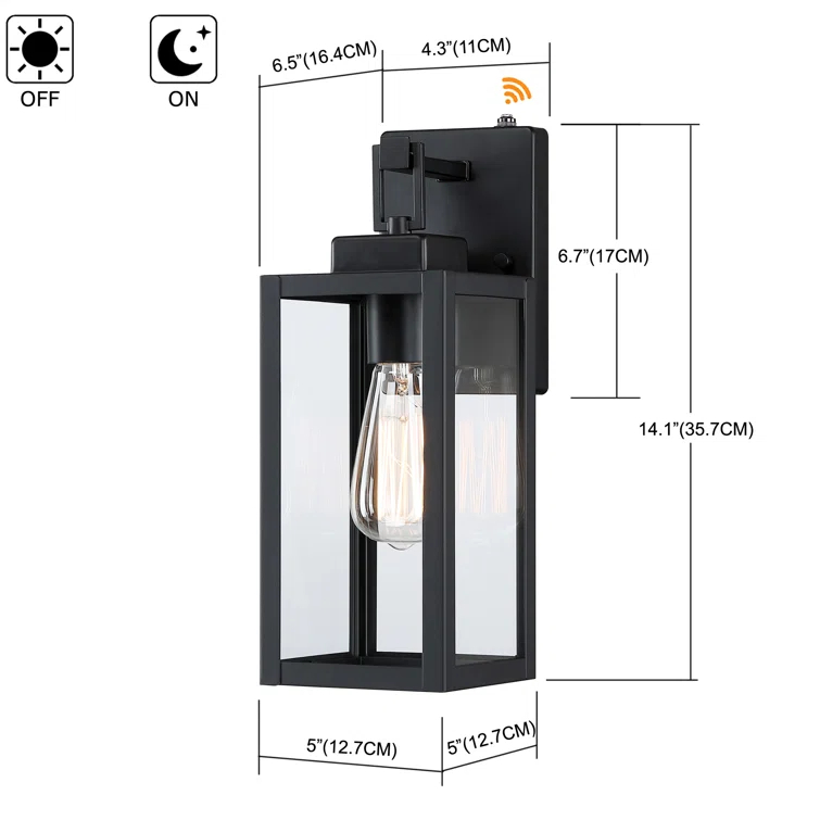 4-pack Outdoor dusk-to-dawn sensor Wall Light with Matte Black Finish