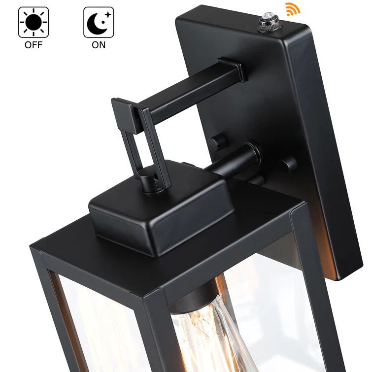 4-pack Outdoor dusk-to-dawn sensor Wall Light with Matte Black Finish