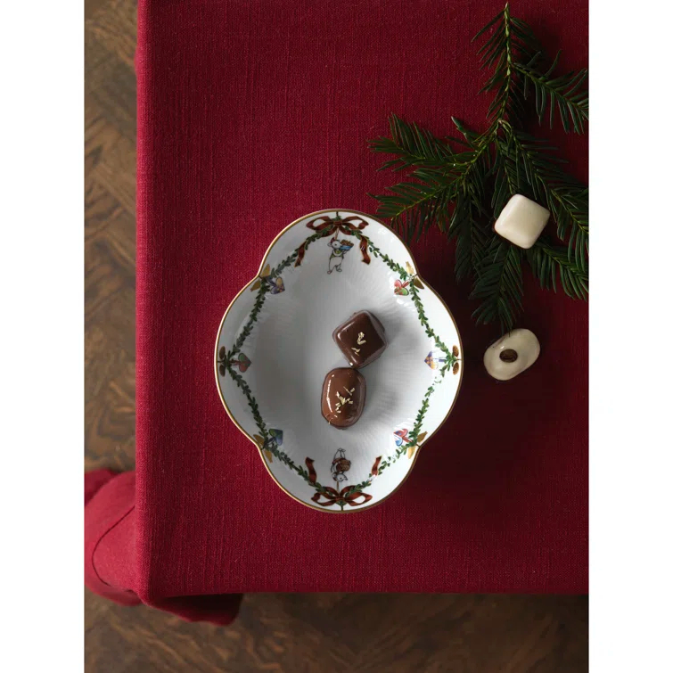 Star Fluted Christmas Small Dish 7"