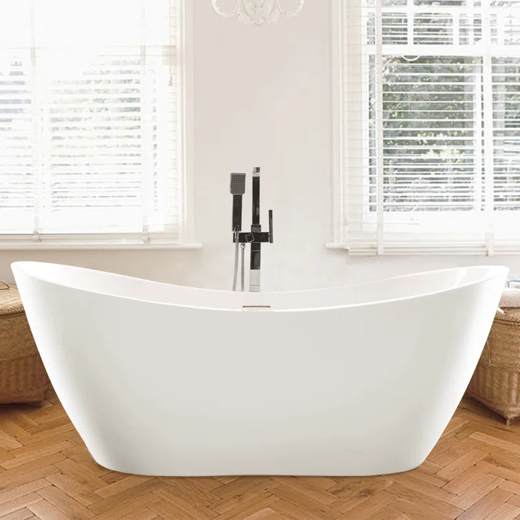Ophelia 71" x 32'' Freestanding Soaking Acrylic Bathtub