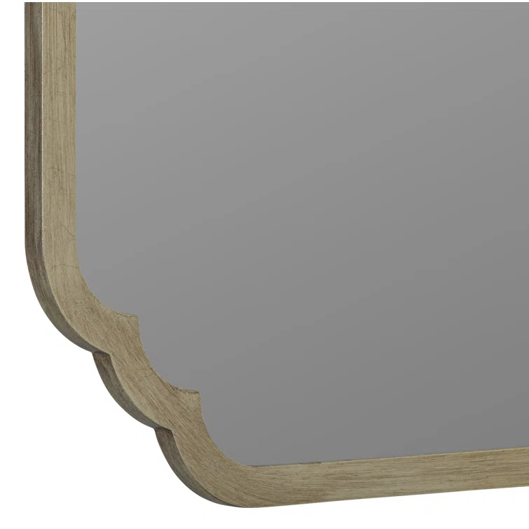 Carol Rectangular Wood & Silver Leaf Vanity Wall Mirror