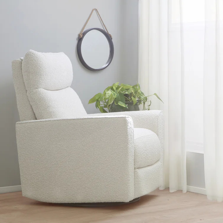 Second Story Home Soho Upholstered Swivel Glider- Boucle
