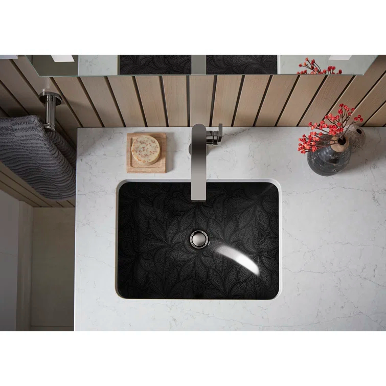 KOHLER Sartorial Paisley Caxton, ARTIST EDITIONS Rectangle Undermount Bathroom Sink