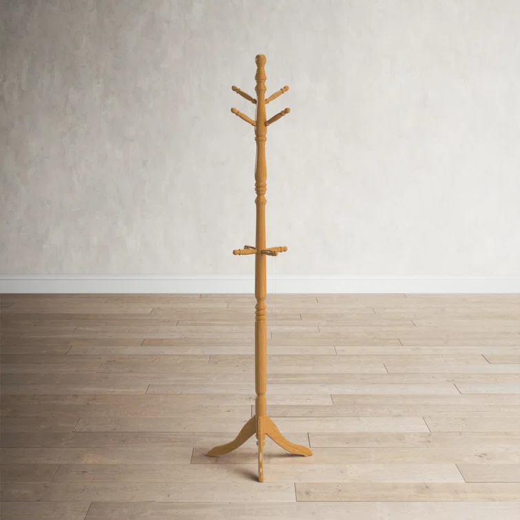 Gaston 10 - Hook Freestanding Solid Wood Coat Rack