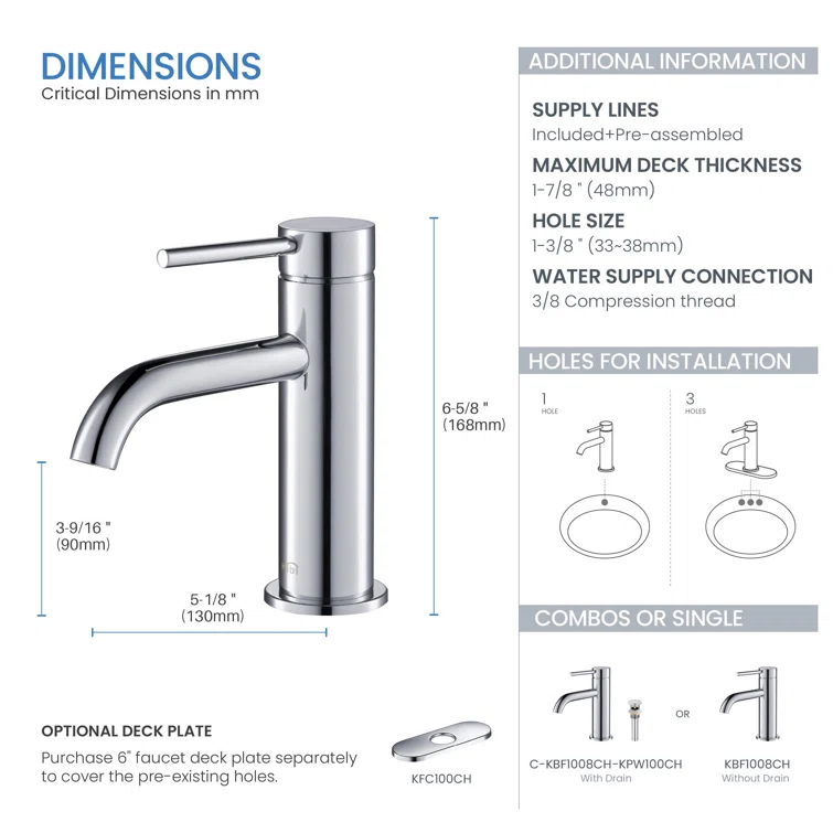 Circular Single-Hole Single-handle Bathroom Faucet