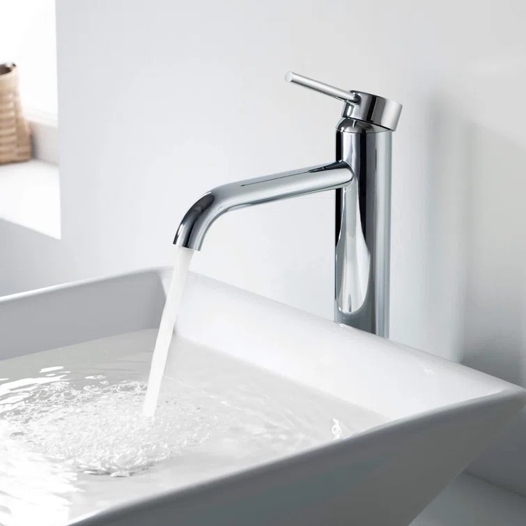 KIBI C-KBF1009CH-KPW101CH Circular Vessel Sink Faucet Single-handle Bathroom Faucet