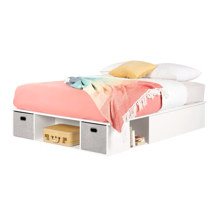 Vito Contemporary Storage Bed With Baskets