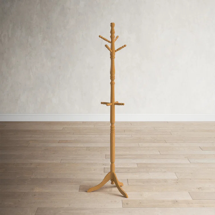 Gaston 10 - Hook Freestanding Solid Wood Coat Rack