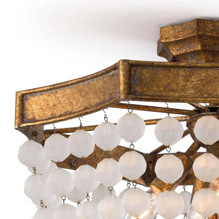 Regina Andrew Frosted Crystal Bead Semi Flush Mount