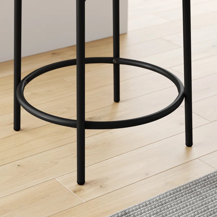Upholstered Counter Stool with Metal Frame