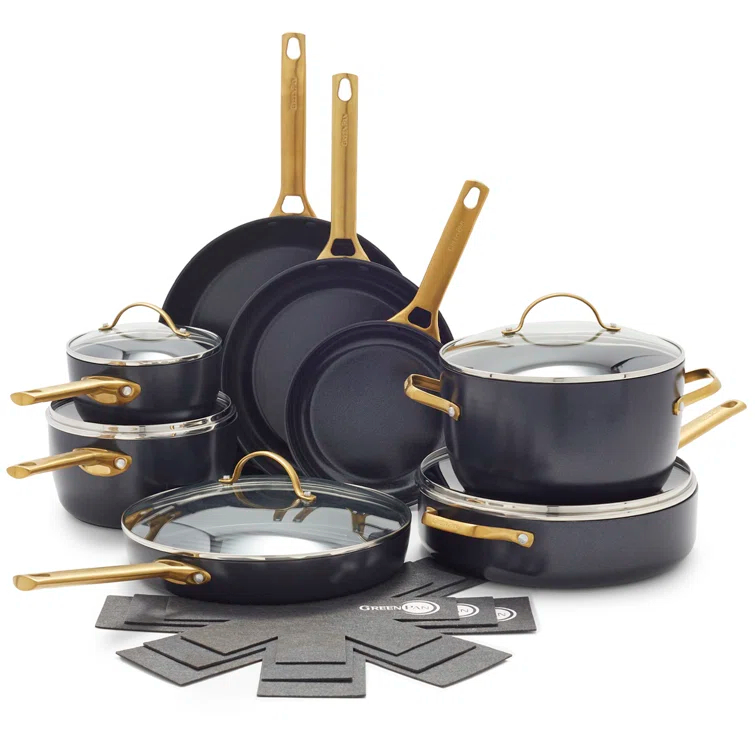GreenPan GreenPan Reserve Black Healthy Ceramic Nonstick 16-piece Cookware Set