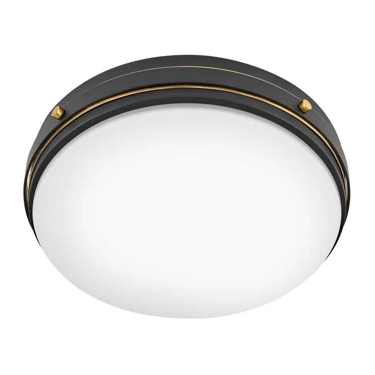 Hinkley Oliver 15.75" 3-Light Shallow Flush Mount Ceiling Light w/ Etched Opal Glass
