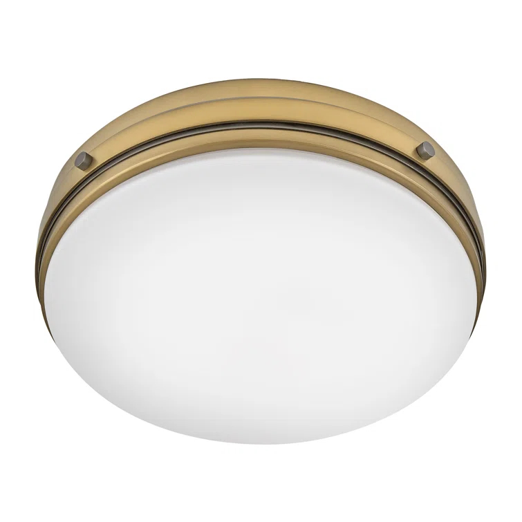Hinkley Oliver 15.75" 3-Light Shallow Flush Mount Ceiling Light w/ Etched Opal Glass