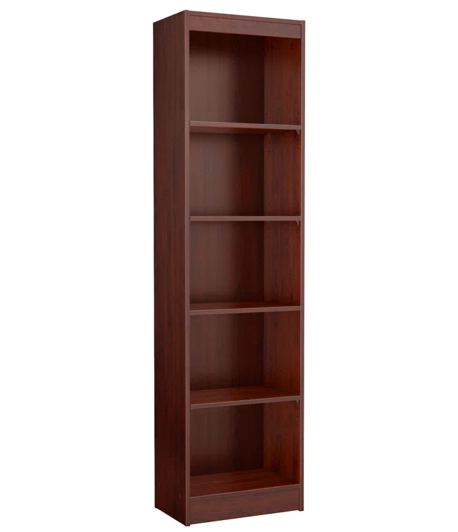 Axess Narrow 5-Shelf Narrow Bookcase Pure White