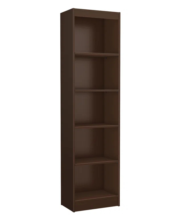 Axess Narrow 5-Shelf Narrow Bookcase Pure White