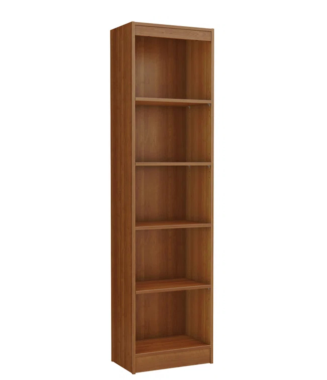 Axess Narrow 5-Shelf Narrow Bookcase Pure White