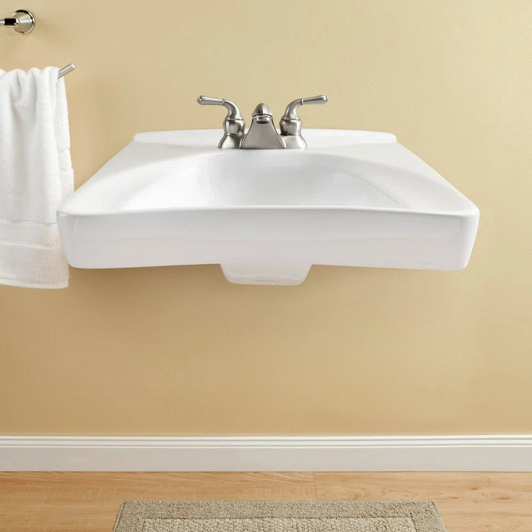 Commercial Vitreous China U-Shaped Bathroom Sink