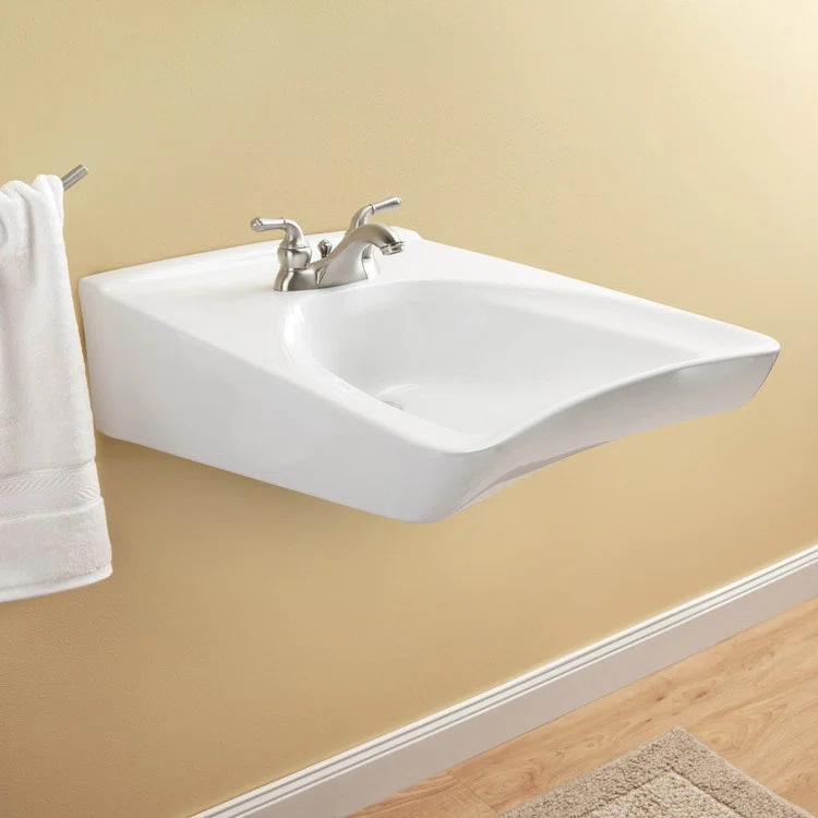 Commercial Vitreous China U-Shaped Bathroom Sink