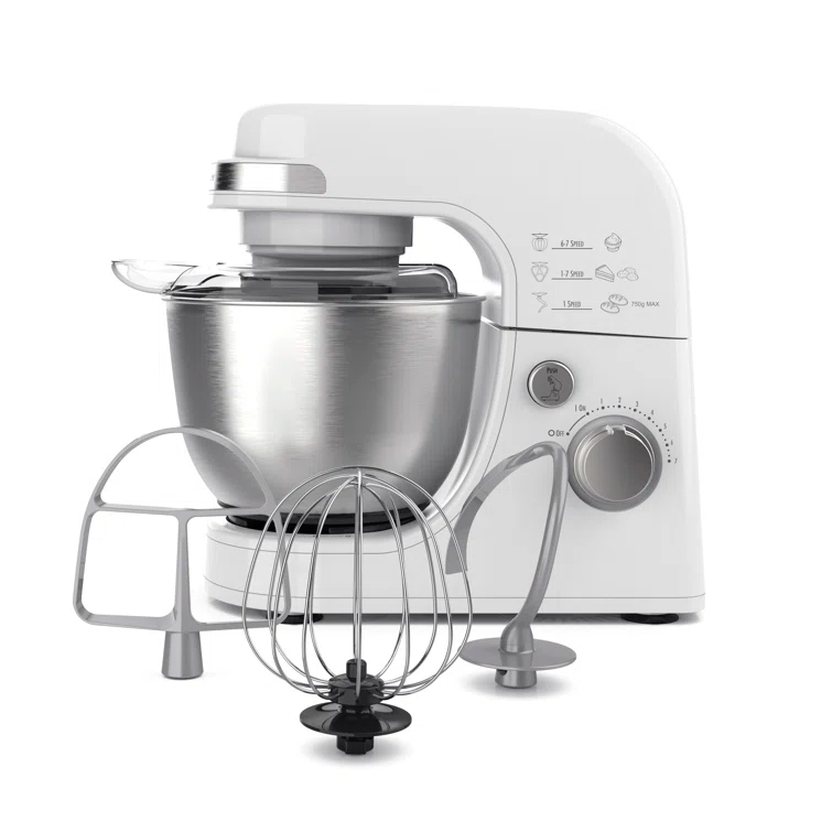 Hamilton Beach® 7-Speed 4-Quart Electric Stand Mixer with Splash Guard, Dough Hook, Flat Beater, and Whisk Attachments