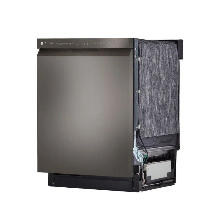 LG 24 in. PrintProof Stainless Steel Front Control Dishwasher with QuadWash, 3rd Rack & Dynamic Dry, 48 dBA