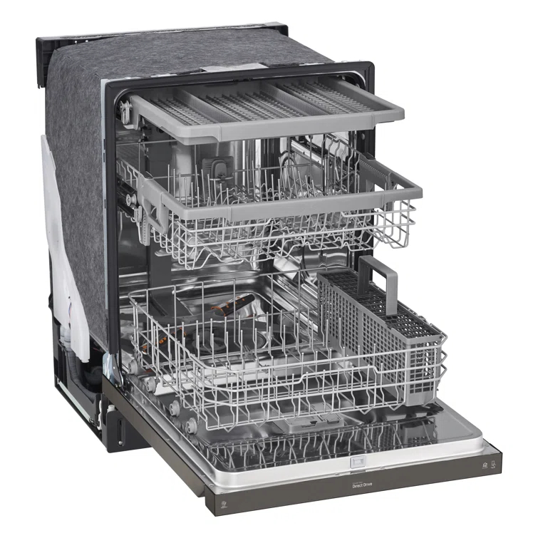 LG 24 in. PrintProof Stainless Steel Front Control Dishwasher with QuadWash, 3rd Rack & Dynamic Dry, 48 dBA