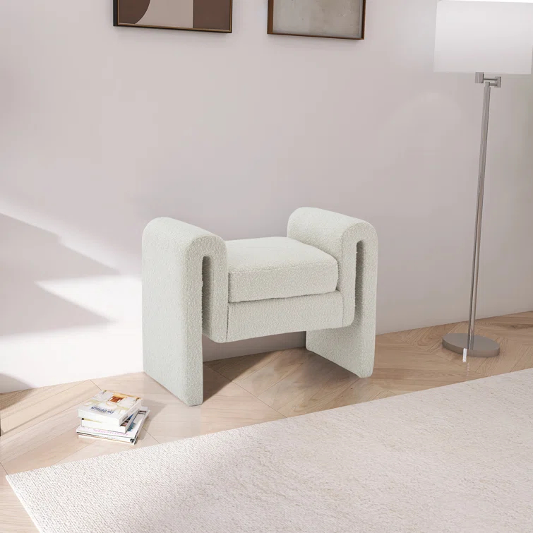 Hobel Boucle Fabric Upholstered Bench
