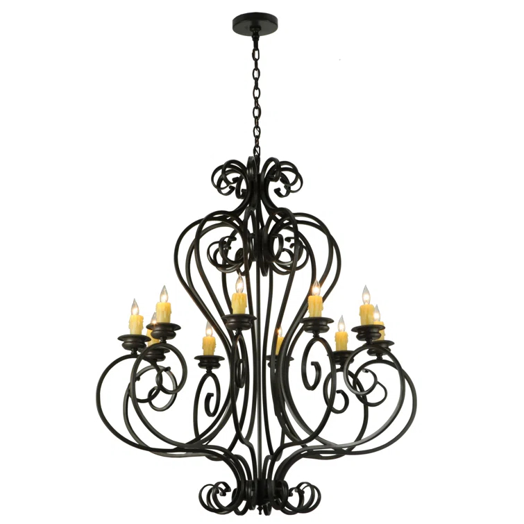 Fernando Bronze 10-Light Candle Chandelier