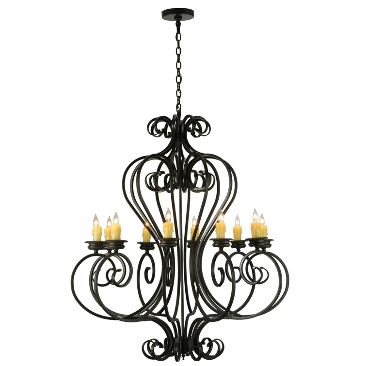 Fernando Bronze 10-Light Candle Chandelier