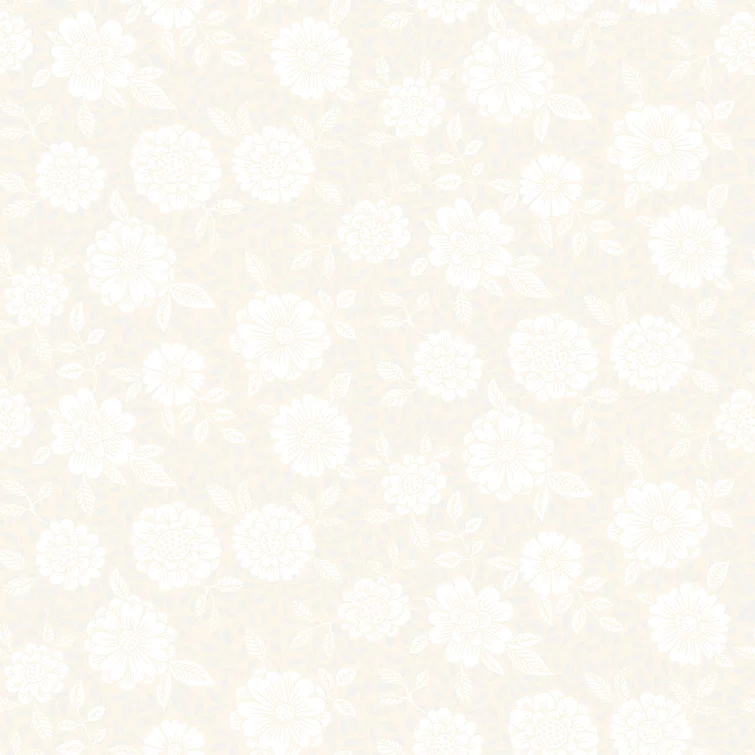 Cream Floral Non-Woven Removable Wallpaper Roll