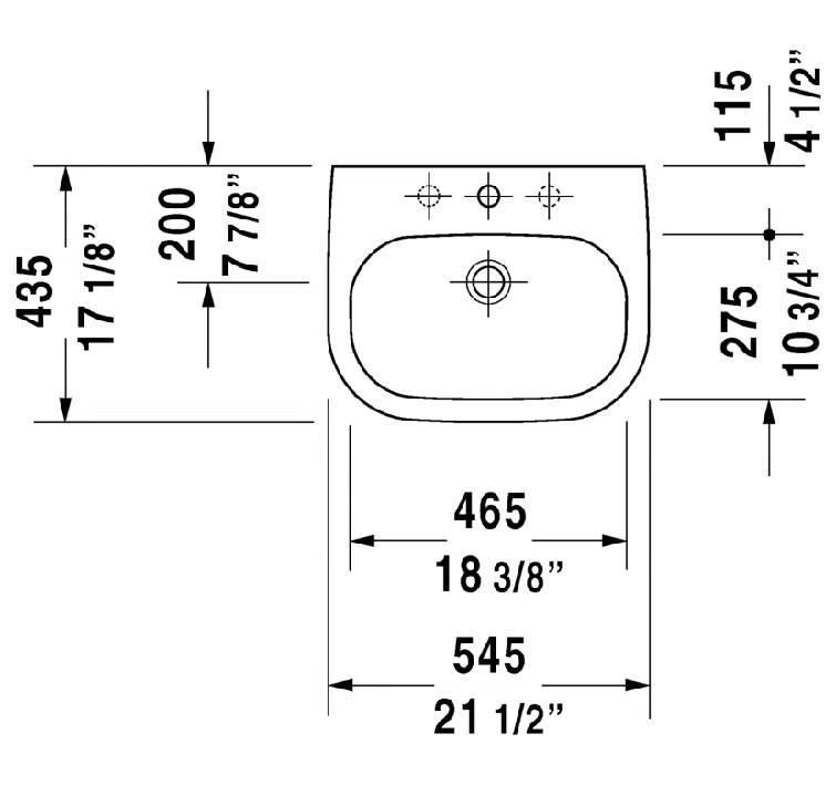 D-Code White Ceramic Rectangular Drop-In Bathroom Sink with Overflow