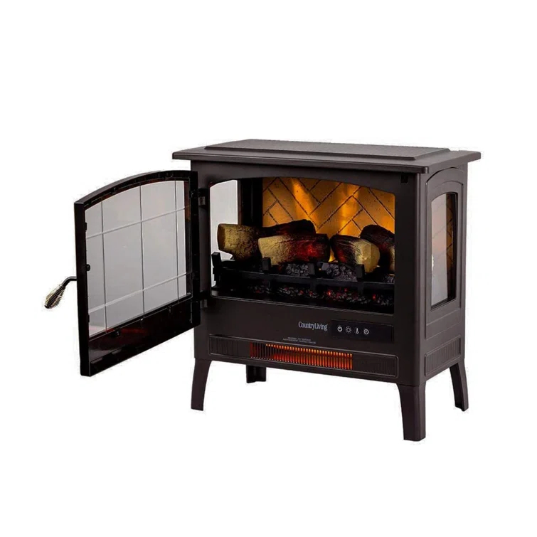 Country Living Smart Infrared Electric Fireplace Stove Heater, Alexa and Google Home Compatible
