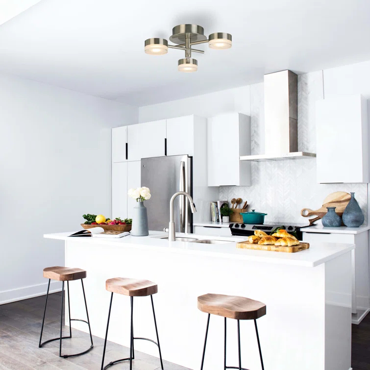 Hazel 3 Light Acrylic LED Semi Flush Mount