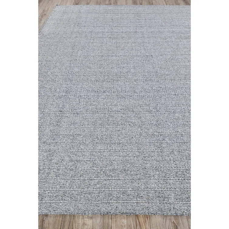Rectangle Nova Stripped Handmade Flatweave Recycled P.E.T. Indoor Area Rug in Gray