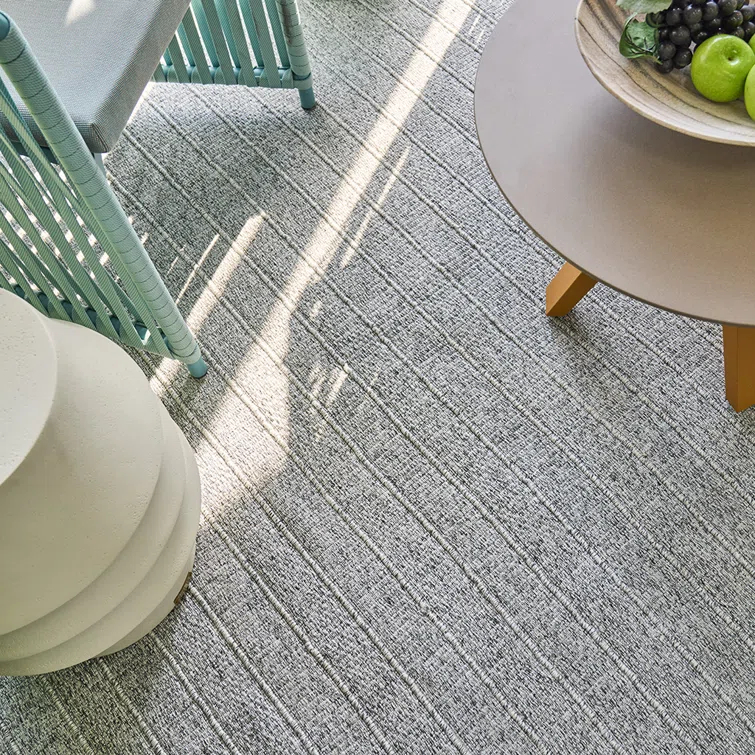 Rectangle Nova Stripped Handmade Flatweave Recycled P.E.T. Indoor Area Rug in Gray