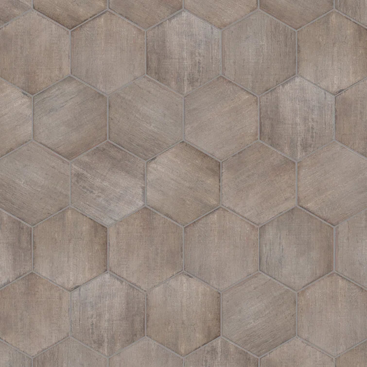 Retro 7" x 8" Porcelain Wood Look Wall & Floor Tile