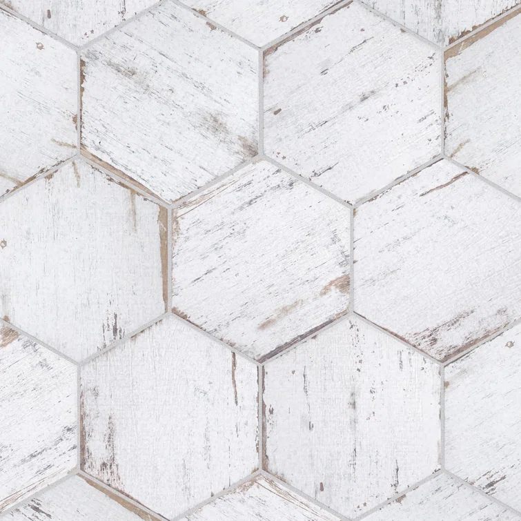 Retro 7" x 8" Porcelain Wood Look Wall & Floor Tile