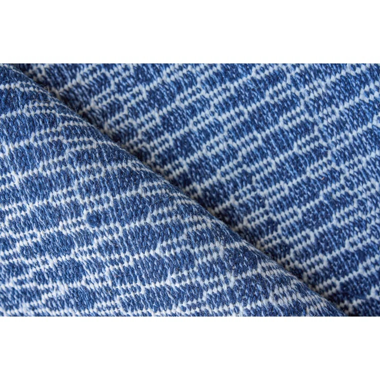 Rectangle Florence Navy/White Handmade Recycled P.E.T. Area Rug