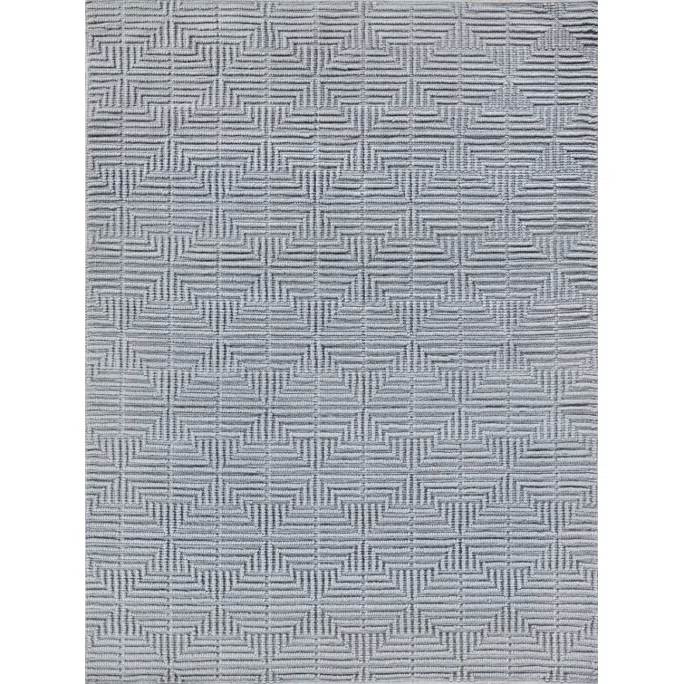 Rectangle Manzoni Gray Handmade Cotton/Viscose Area Rug
