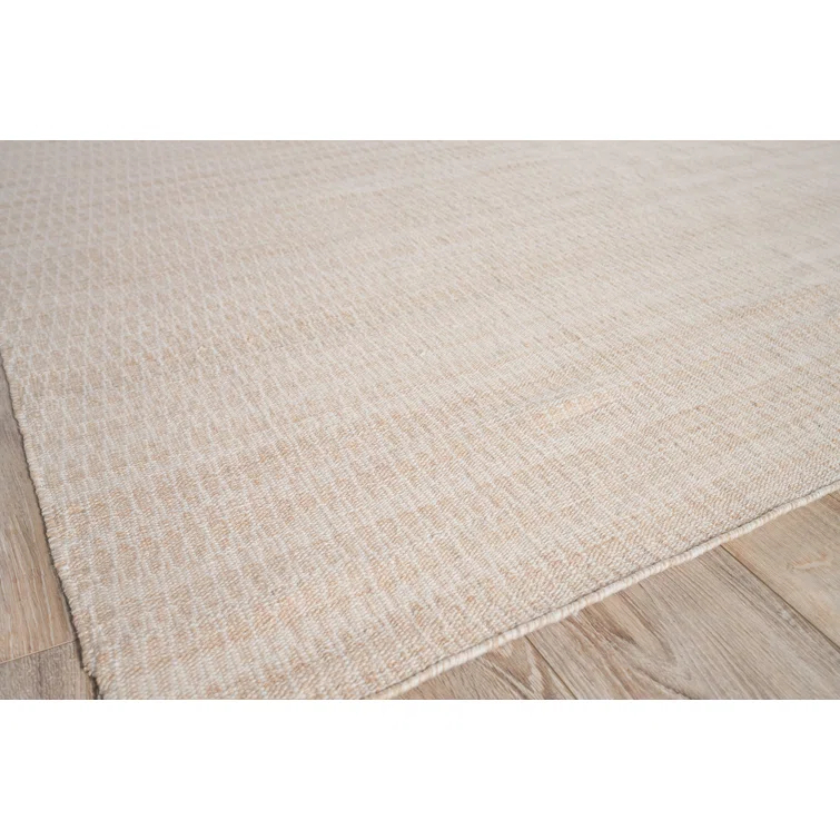 Florence Geometric Handmade Flatweave Light Beige/White Indoor / Outdoor Area Rug