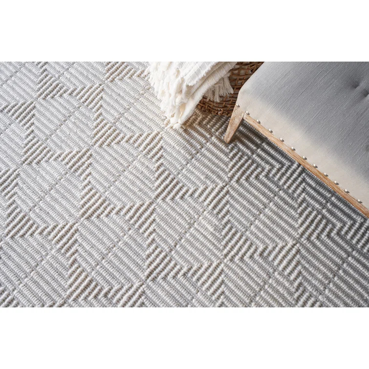 Rectangle Manzoni Ivory Handmade Cotton/Viscose Area Rug