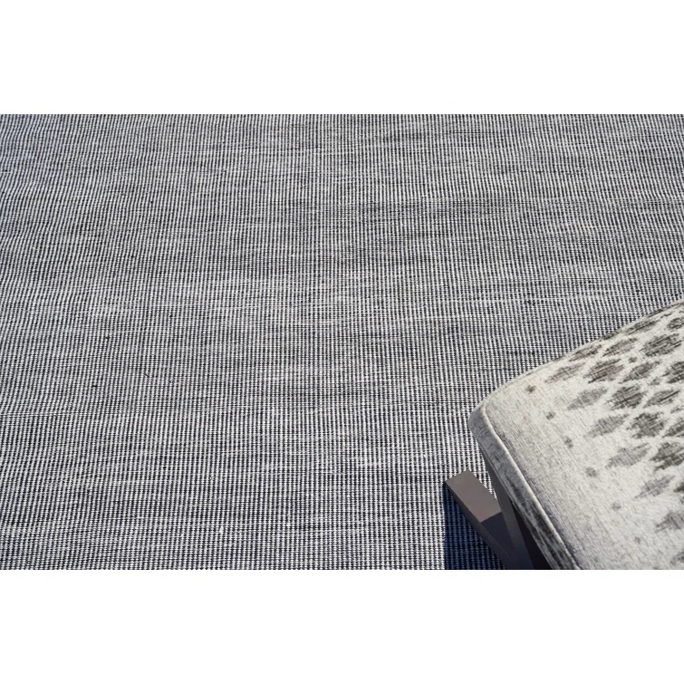 Rectangle Lenzi Handmade Flatweave Recycled P.E.T. Area Rug in Black/Ivory