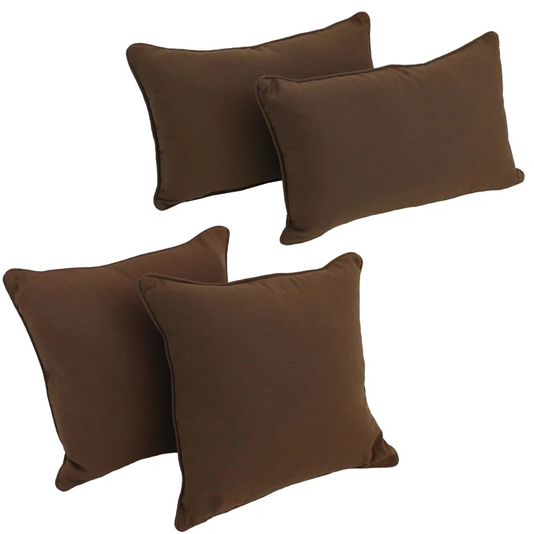Cotton Blend Reversible Throw Pillow
