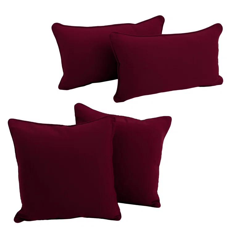 Cotton Blend Reversible Throw Pillow