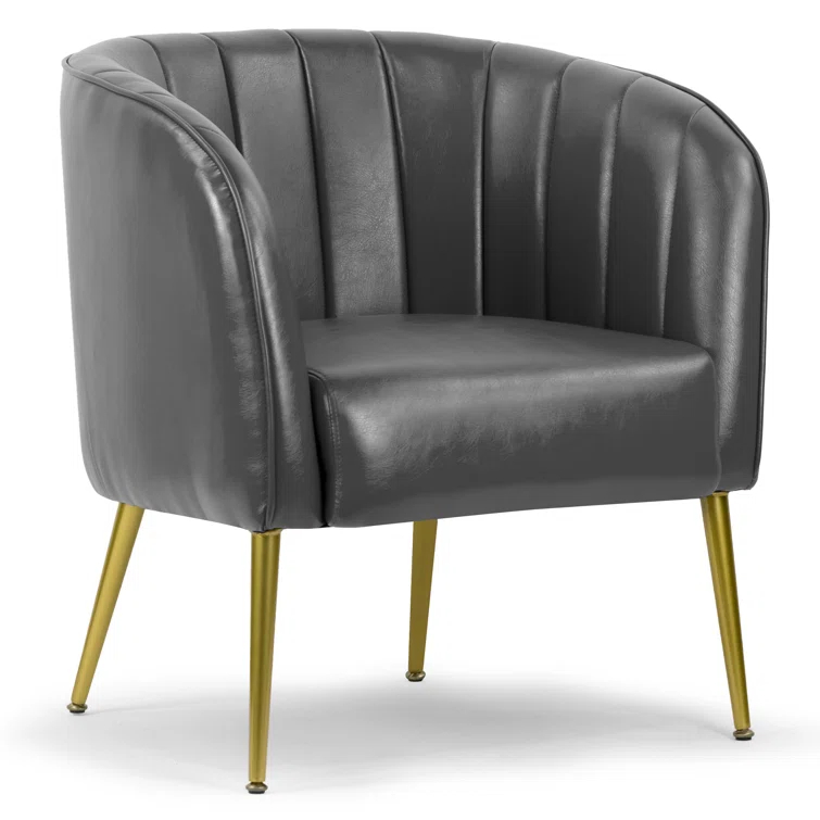 Gjylnaze Faux Leather Barrel Chair