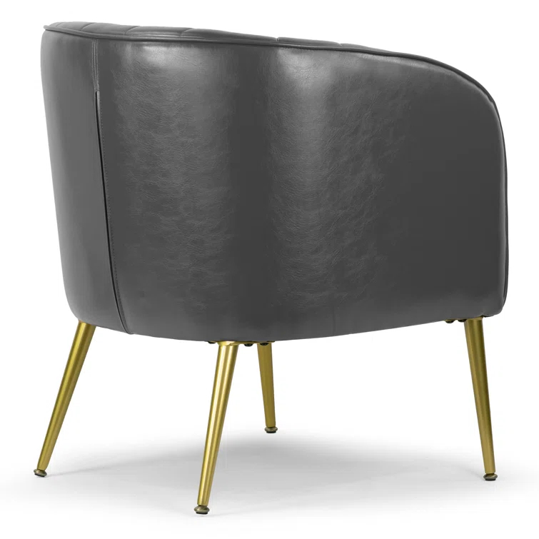 Gjylnaze Faux Leather Barrel Chair
