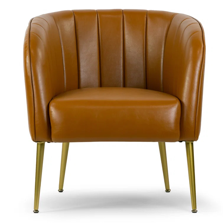Gjylnaze Faux Leather Barrel Chair