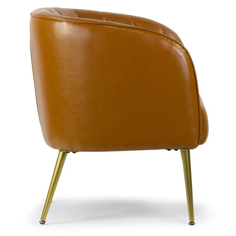Gjylnaze Faux Leather Barrel Chair