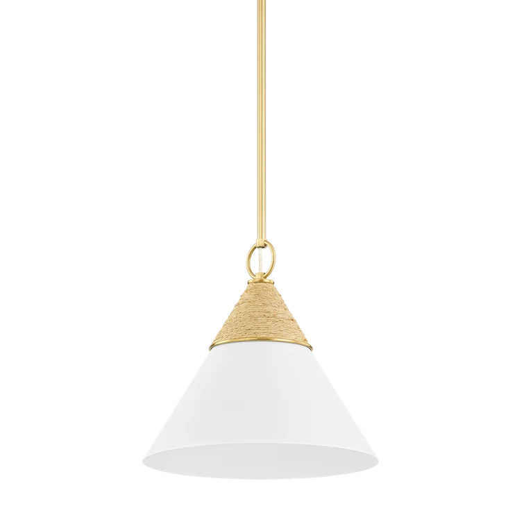 Rooney Pendant Light - White and Natural / 13"