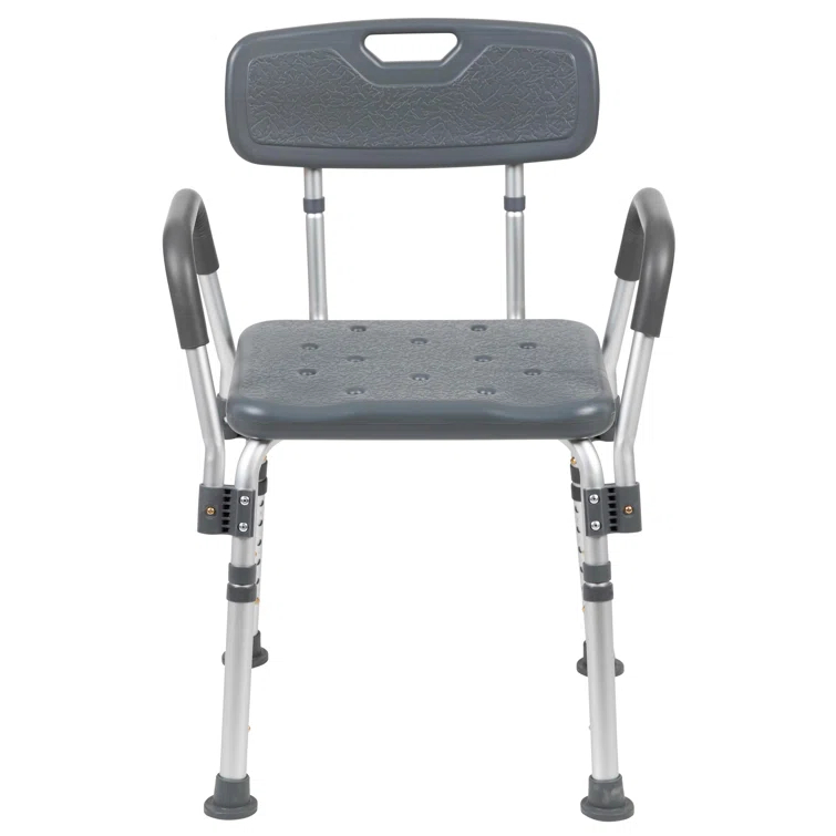 DC-HY3523L-GRY-GG Jane Aluminum Height Adjustable Bath and Shower Chair