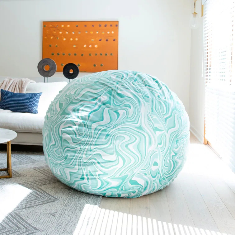 Big Joe Large 4 Foot Foam Filled Bean Bag Chair with Soft Removeable Cover